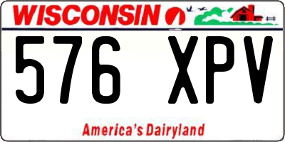 WI license plate 576XPV