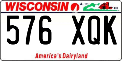 WI license plate 576XQK