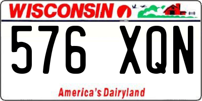 WI license plate 576XQN