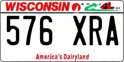 WI license plate 576XRA