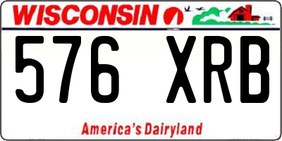 WI license plate 576XRB