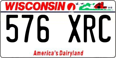 WI license plate 576XRC