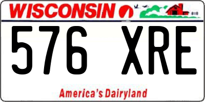 WI license plate 576XRE