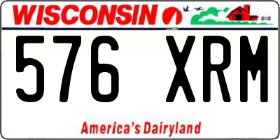 WI license plate 576XRM