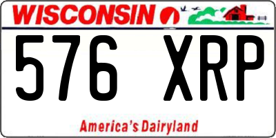 WI license plate 576XRP