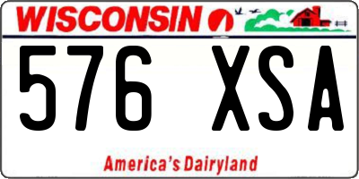 WI license plate 576XSA