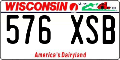 WI license plate 576XSB