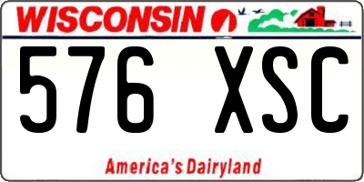 WI license plate 576XSC
