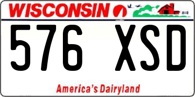 WI license plate 576XSD