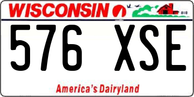 WI license plate 576XSE