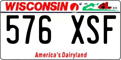 WI license plate 576XSF