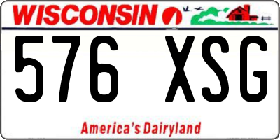 WI license plate 576XSG