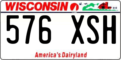WI license plate 576XSH
