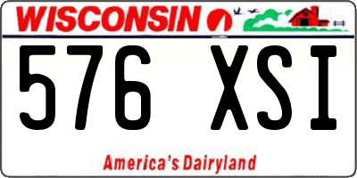 WI license plate 576XSI