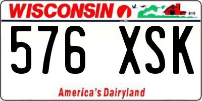 WI license plate 576XSK