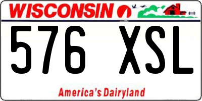 WI license plate 576XSL