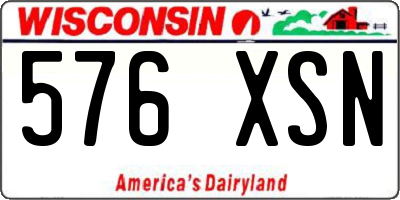 WI license plate 576XSN