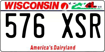 WI license plate 576XSR