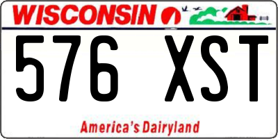WI license plate 576XST