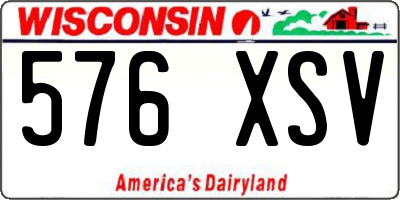 WI license plate 576XSV