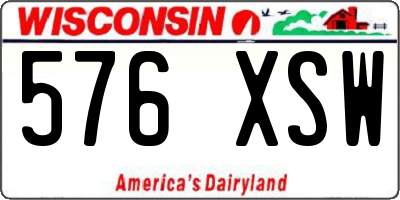 WI license plate 576XSW