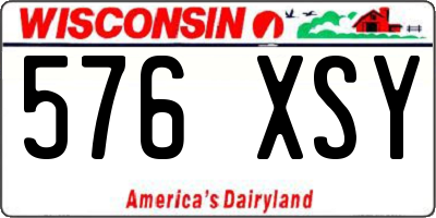 WI license plate 576XSY