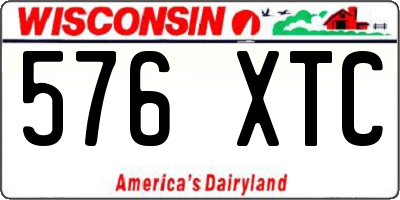 WI license plate 576XTC