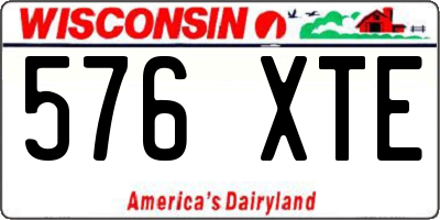 WI license plate 576XTE
