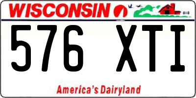 WI license plate 576XTI