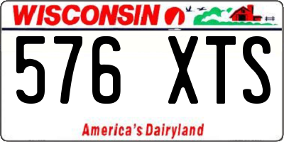 WI license plate 576XTS