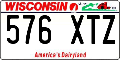 WI license plate 576XTZ
