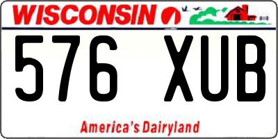 WI license plate 576XUB