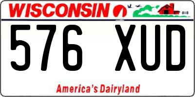 WI license plate 576XUD