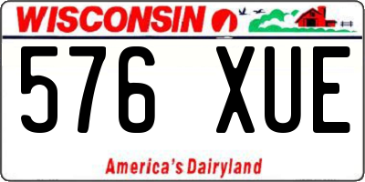 WI license plate 576XUE
