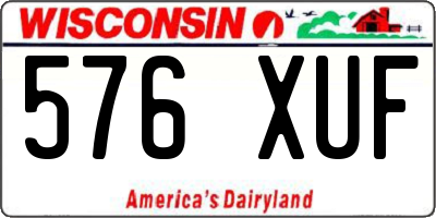 WI license plate 576XUF
