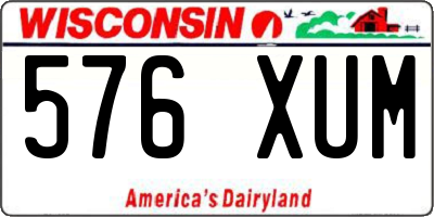 WI license plate 576XUM