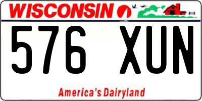 WI license plate 576XUN