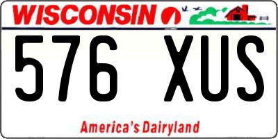 WI license plate 576XUS