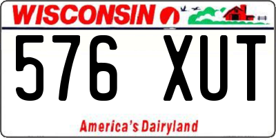 WI license plate 576XUT