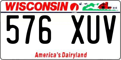WI license plate 576XUV