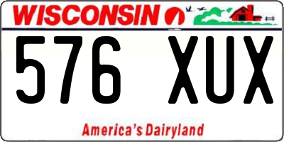 WI license plate 576XUX