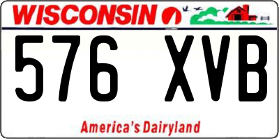 WI license plate 576XVB