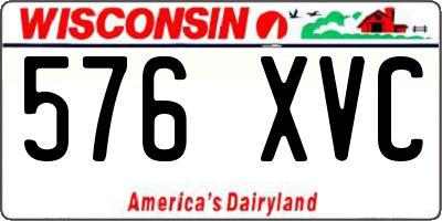 WI license plate 576XVC