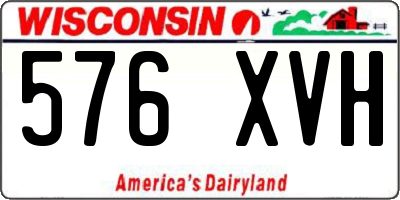 WI license plate 576XVH