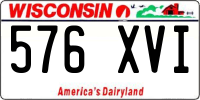 WI license plate 576XVI