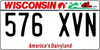 WI license plate 576XVN