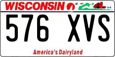 WI license plate 576XVS
