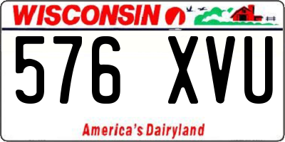 WI license plate 576XVU