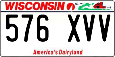 WI license plate 576XVV
