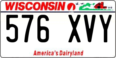 WI license plate 576XVY